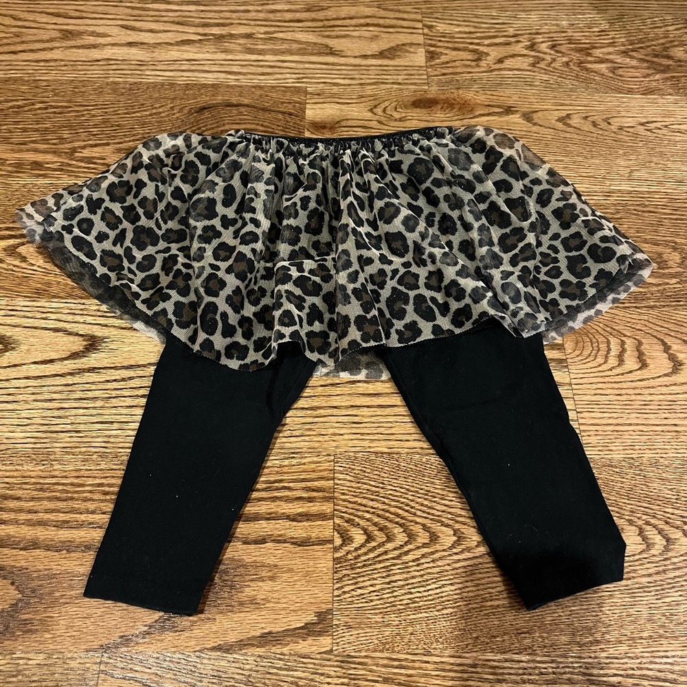 12 mo Leopard ruffle skirt pants set